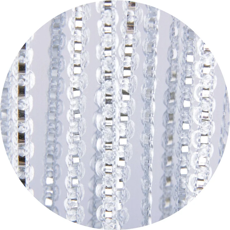 Fadenvorhang Lurex-Optik Fadengardine Türvorhang mit Ösen, trendige Dekoration in vielen verschiedenen Ausführungen erhältlich (140x250 cm / silber - silber metallic) – Bild 7