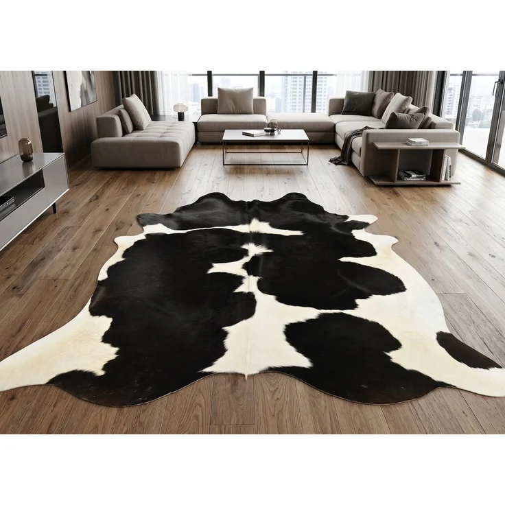 KUHFELL online & NOMAD Fellteppich KUHFELL RINDERFELL TEPPICH SCHWARZ WEISS ca. 230x200 cm – Bild 1