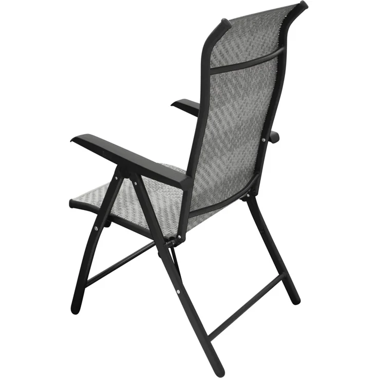 DEGAMO ANTIBES Hochlehner Klappsessel, Metall + Polyrattan, grau, 57cm – Bild 6