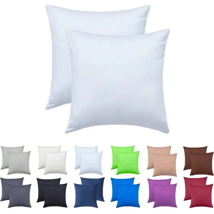 NatureMark Kissenbezüge 2er Pack Jersey Kissenbezug Kissenhülle, (2 Stück), Kissenhülle in vielen Größen und Farben (40 x 40 cm, Weiß) – Bild 1