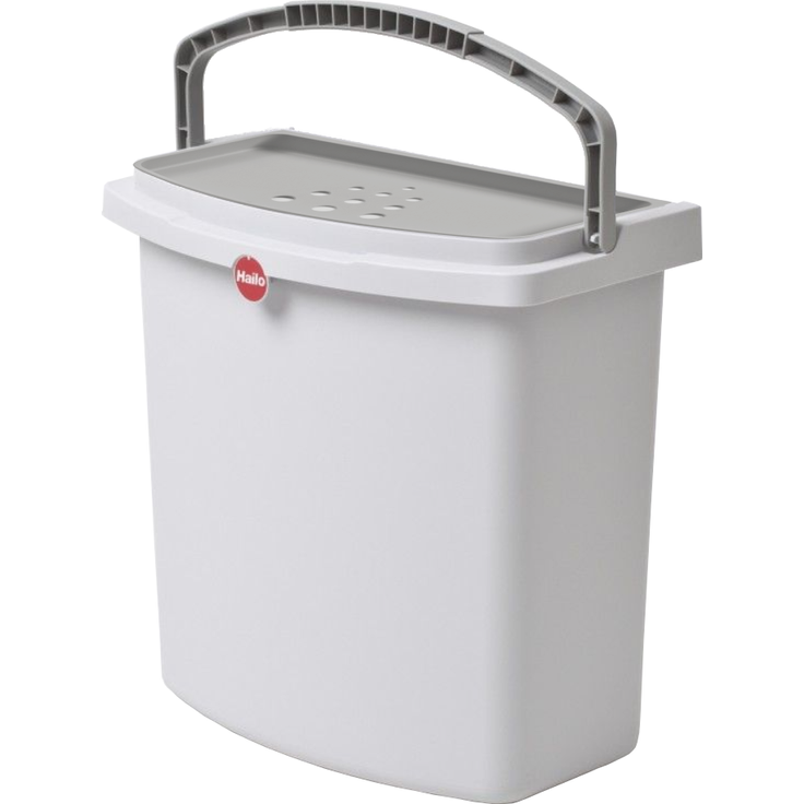 Hailo Multifunktionseimer 1068099 hellgrau mit Deckel 318 x 179 x 315 mm