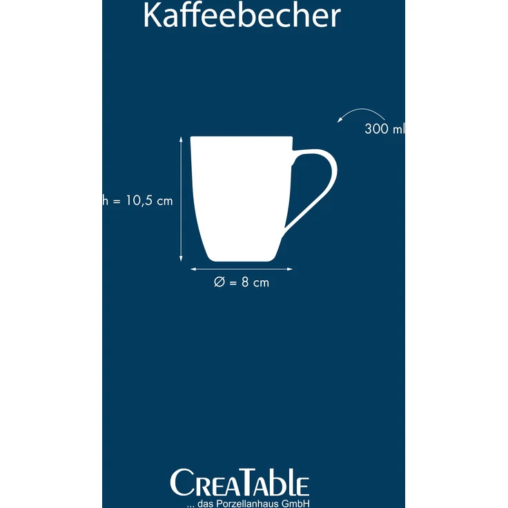 Square Weiss, Kaffeebecher 6-tlg (mo) – Bild 4