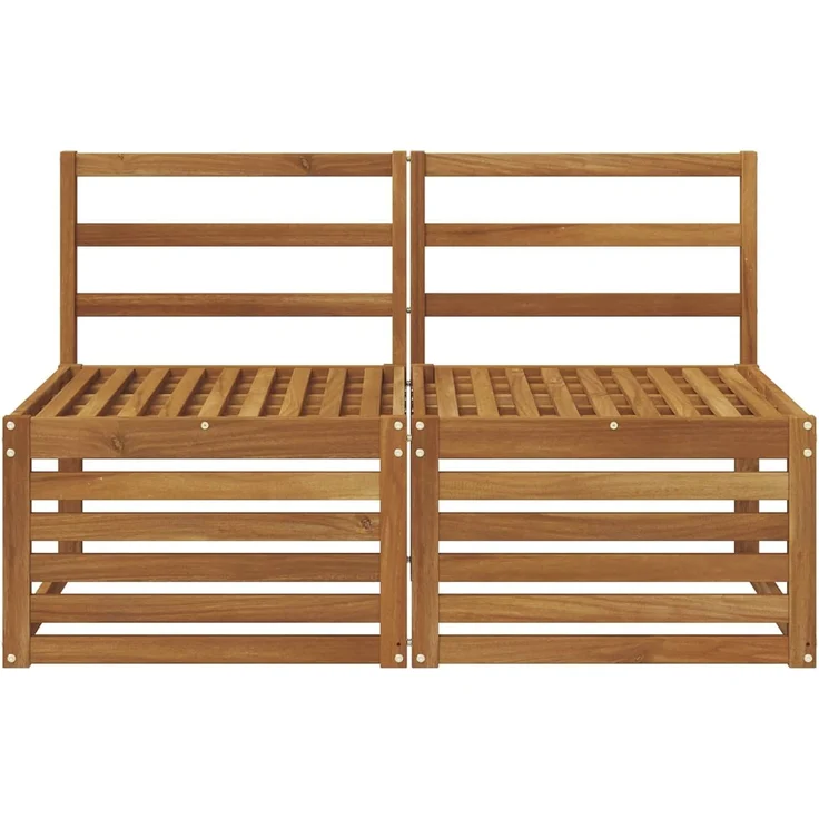 vidaXL 2 Stück Outdoor Mittelsofa Massivholz Akazie Natur 900494 – Bild 9