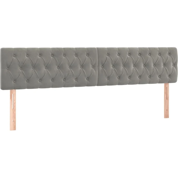vidaXL Kopfteile 2 Stk. Hellgrau 90x7x78/88 cm Samt 346376 – Bild 2