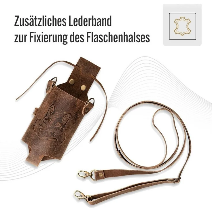 BLACK FOREST FOX Grillschürze ROUGH SET Büffelleder Grill Koch & Küchen Schürze + Holly Holster, (Set), SET Dunkelbraun – Bild 2