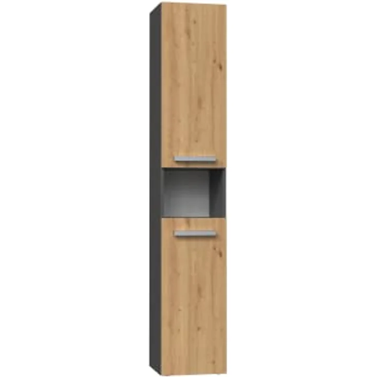 ibonto Hochschrank Badezimmerschrank mit Korb & flexibler Türöffnung - Platzsparend – Bild 2