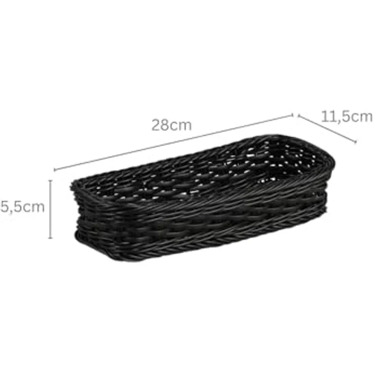 KESPER 19781 Besteckkorb, Kunststoff, schwarz, 28 x 11,5 x 5,5 cm – Bild 3