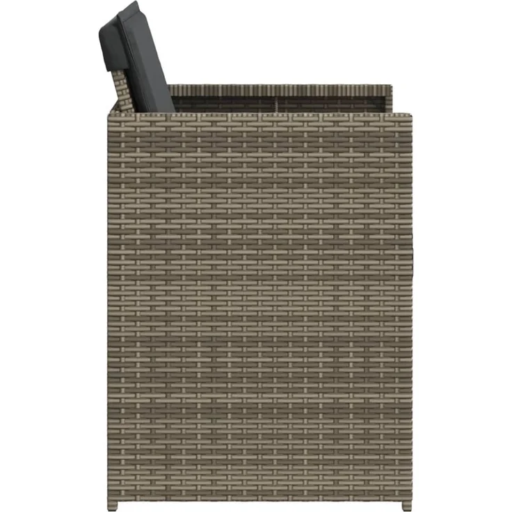 vidaXL Gartenstühle mit Kissen 4 Stk. Grau Poly Rattan 4007457 – Bild 6