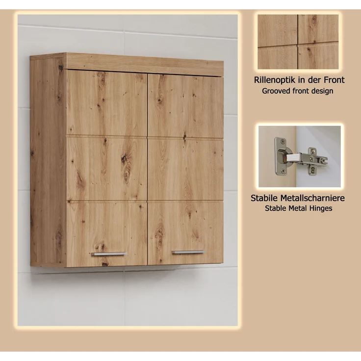 Trendteam 'Amanda' Hängeschrank, Holz, 73 x 77 x 23 cm, Eiche – Bild 16