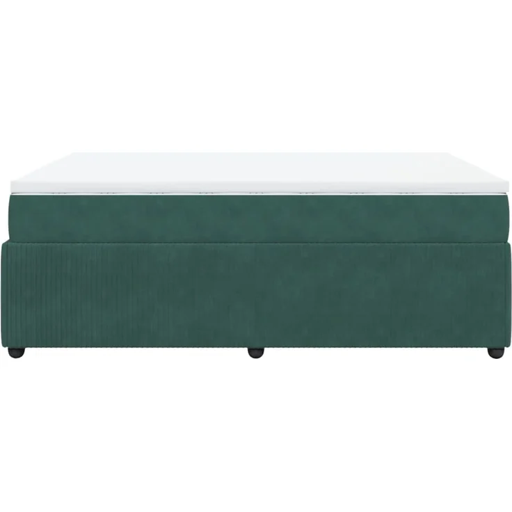 vidaXL Boxspringbett mit Matratze Dunkelgrün 140x200 cm Samt 3285647 – Bild 8