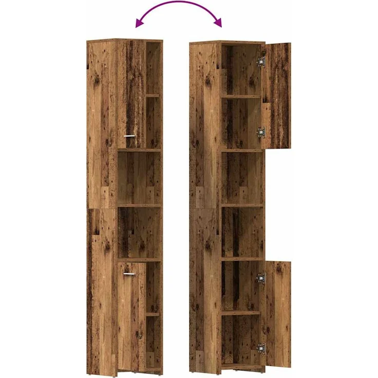 vidaXL 4-tlg. Badmöbel-Set Altholz-Optik Holzwerkstoff 3328553 – Bild 10