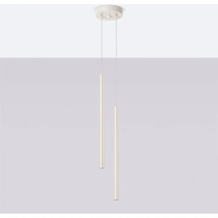 Sollux Lighting Pendelleuchte PASTELO 2, beige, 2xG9 8W, Stahl, 104x15x15cm, modernes Design, minimales Lichtakzent – Bild 2
