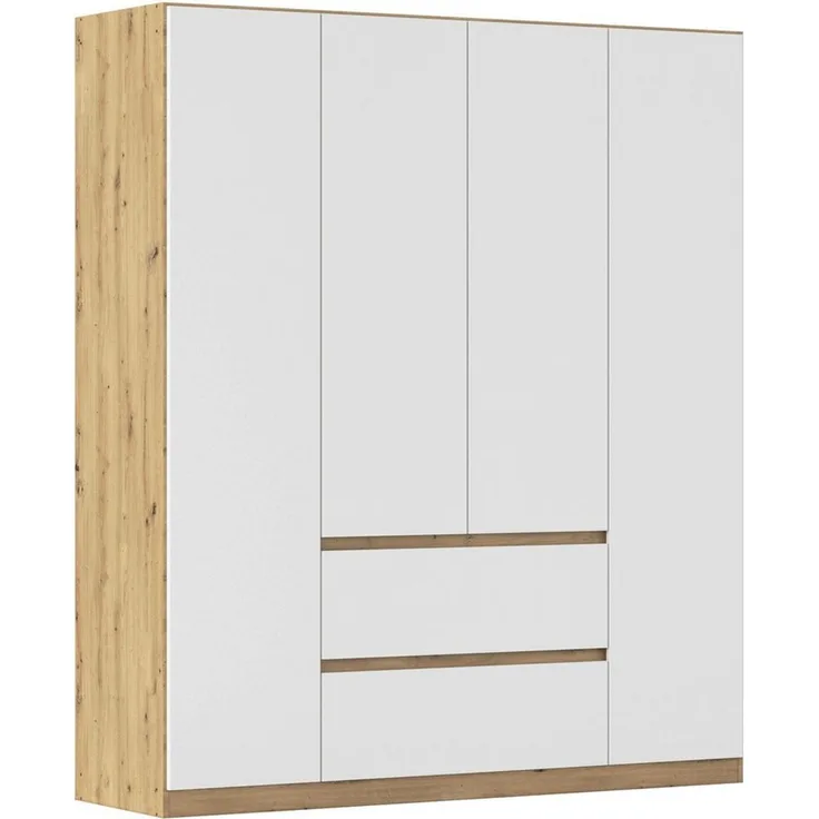 rauch Kleiderschrank Mehrzweckschrank Aktenschrank Mietswohnung Garderobe MAINZ 181cm breit (3 verschiedene Ausstattungen BASIC/CLASSIC/PREMIUM (inkl. SOFT-CLOSE) grifflose Front, Außentüren mit Push-to-Open Funktion MADE IN GERMANY