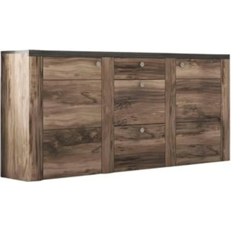 Home affaire Sideboard Larona, zeitlose Kommode mit 2 Türen, 3 Schubkästen, Türkommode, Höhe 84 cm, viel Stauraum, Anrichte mit dekorativer Rahmenoptik – Bild 6