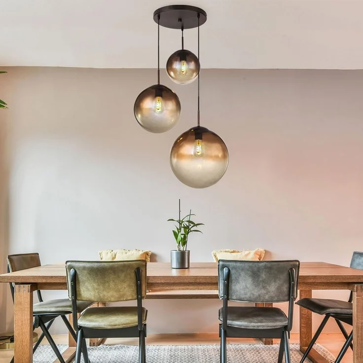 LED Hängeleuchte, amber, 3 Kugeln mit DM 20 - 25 - 30 cm VARUS – Bild 8