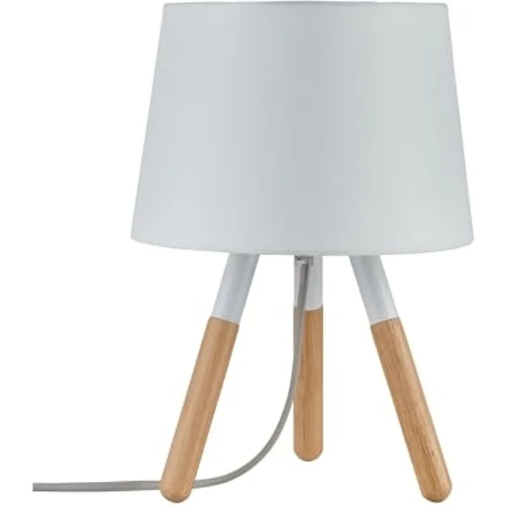 Paulmann No. 79646 Tischleuchte Neordic Berit Weiß, Holz E27