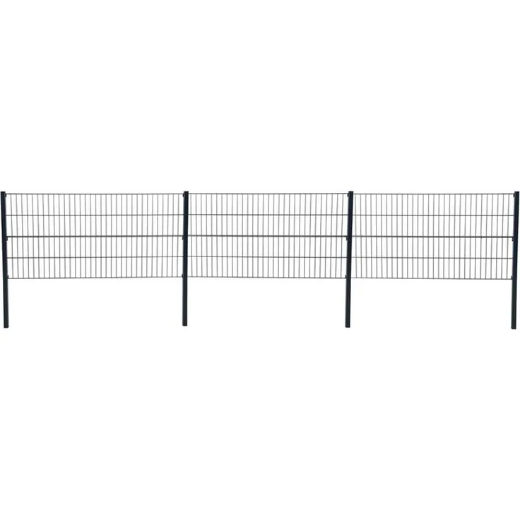 Doppelstabmattenzaun Gitterzaun Drahtgitter 80 cm RAL 7016 Gartenzaun Stabmatten