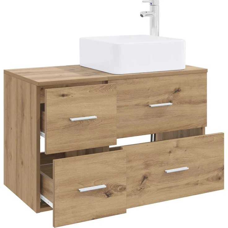 vidaXL Wandmontiertes Badezimmermöbel-Set 2 stk. Artisan-Eiche 3403983 – Bild 3