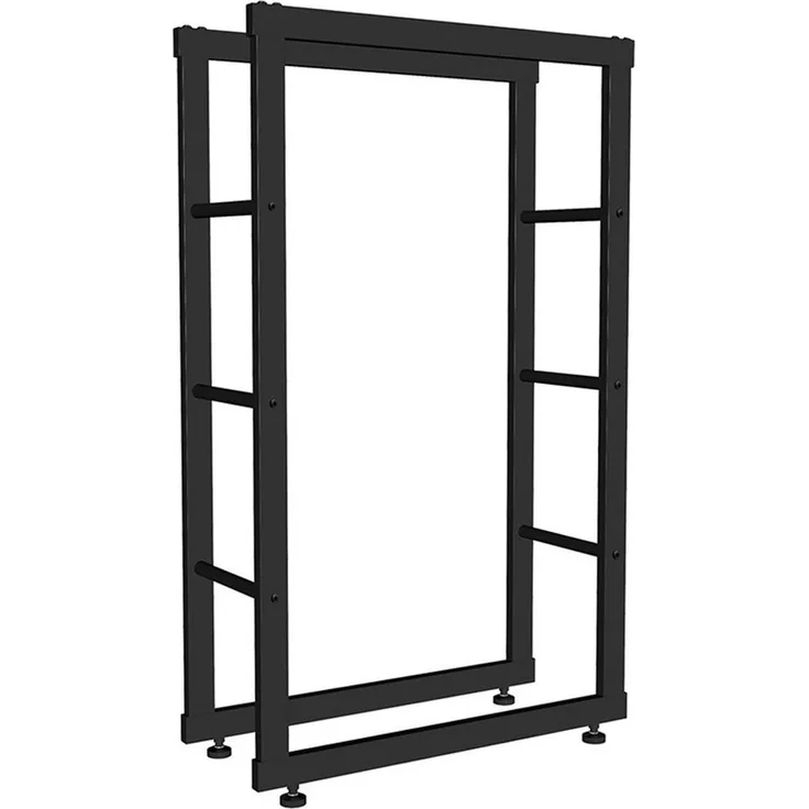 Feel2Home Kaminholzregal Brennholzständer Eisen pulverbeschichtet, Füße verstellbar, Schwarz, BxTxH:40x25x150 cm, (Holzregal), Pulverbeschichtet