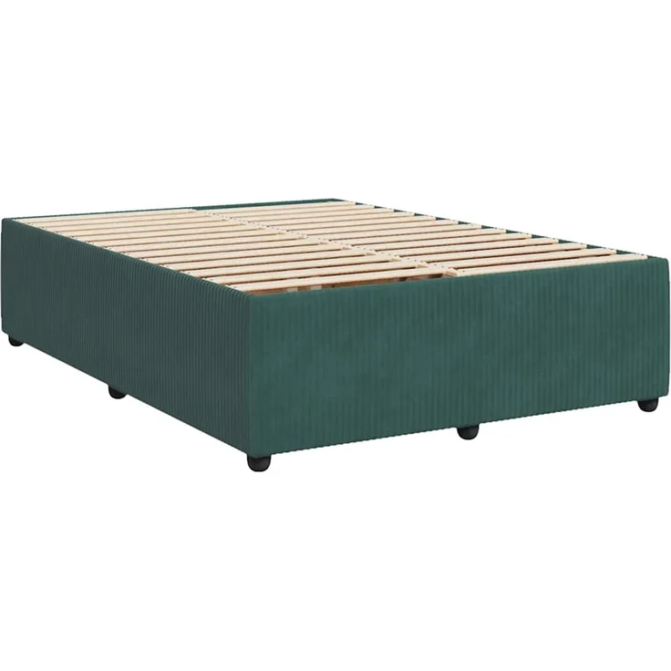 vidaXL Boxspringbett mit Matratze Dunkelgrün 140x190 cm Samt 3287737 – Bild 6