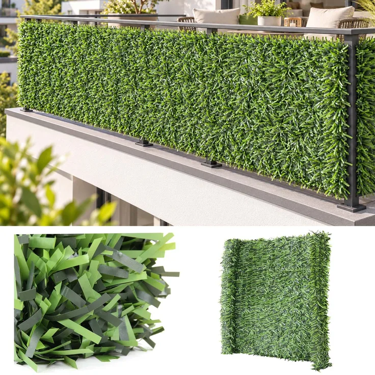 Balkonsichtschutz N77, Sichtschutz Windschutz Verkleidung für Balkon Terrasse Zaun ~ 500x100cm Tanne hell