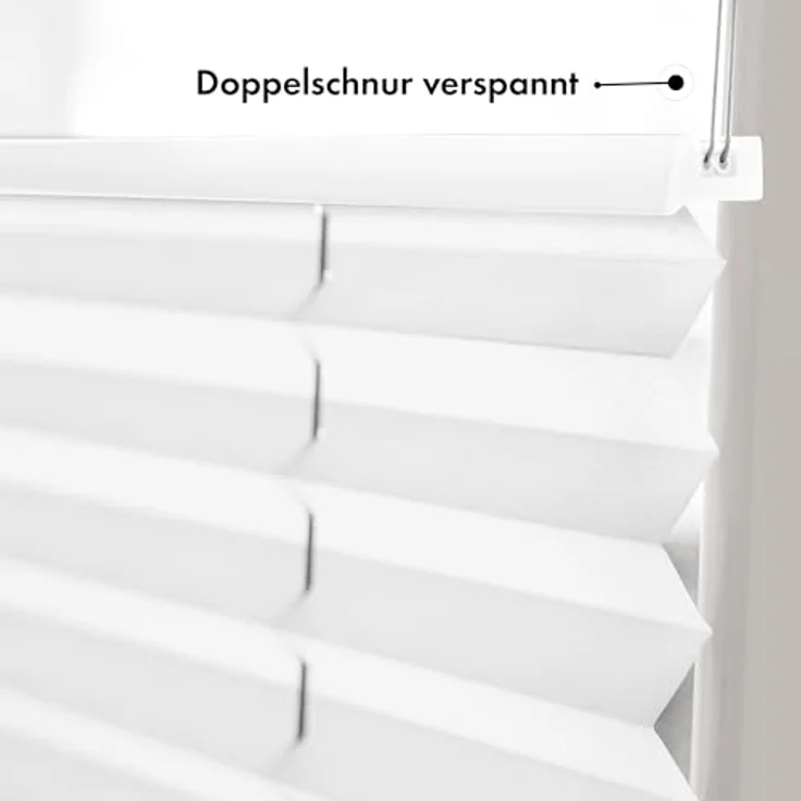Sonello Plissee Klemmfix ohne Bohren 60cm x 220cm Weiß Faltrollo Plisseerollo Jalousie für Tür & Fenster Blickdicht Sichtschutz Sonnenschutz Fertifplissee Rollo – Bild 5
