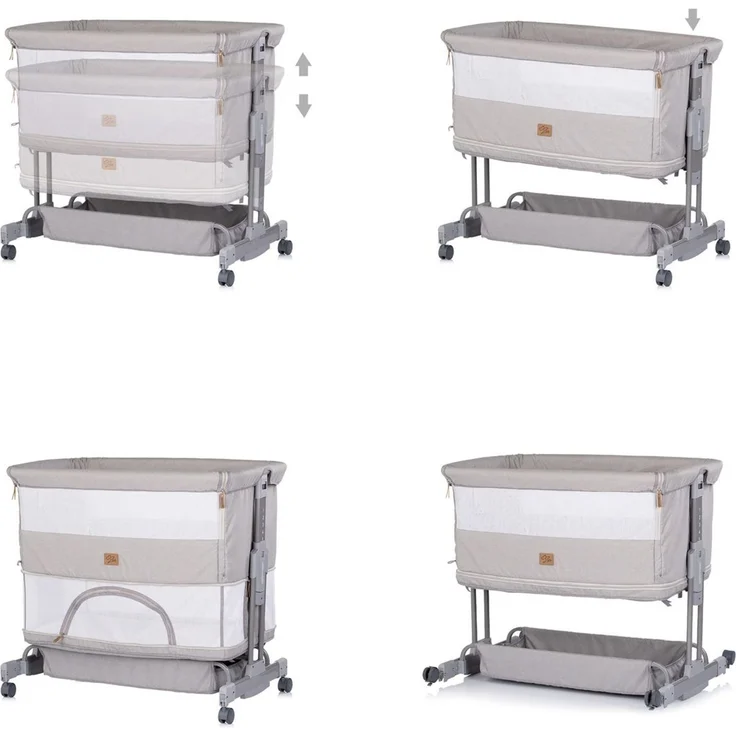 Chipolino Beistellbett Zen 2 in 1 Babybett Schaukelfunktion 7 Höhen Moskitonetz – Bild 4