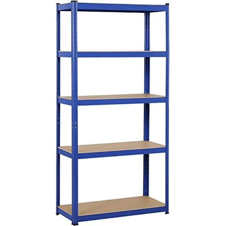 Grafner® Lagerregal 180 x 90 x 40 cm mit 5 Böden max. 875 kg Metall Blau Kellerregal Schwerlastregal Ste