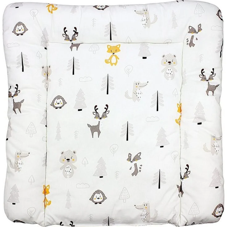 TupTam Baby Wickeltischauflage mit Baumwollbezug Gemustert, Farbe: Wald/Fuchs/Reh/Igel/Bärchen/Beige, Größe: 70x60 cm – Bild 4