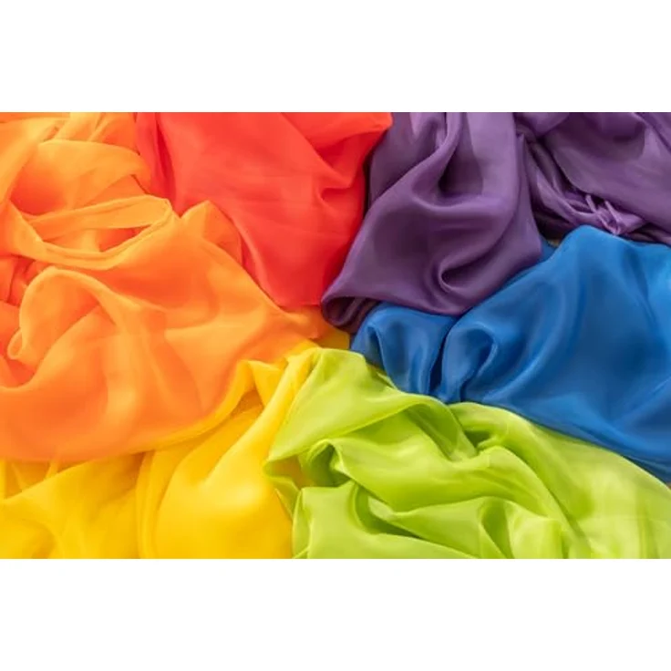 WPM 6-teiliges Regenbogen-Fenstervorhang-Set für Spielzimmer, Kinderzimmer, Schlafzimmer, Limettengrün, Orange, Rot, Weiß, Hellgelb, Marineblau, Vorhänge für Kinder (213,4 cm lang) – Bild 5