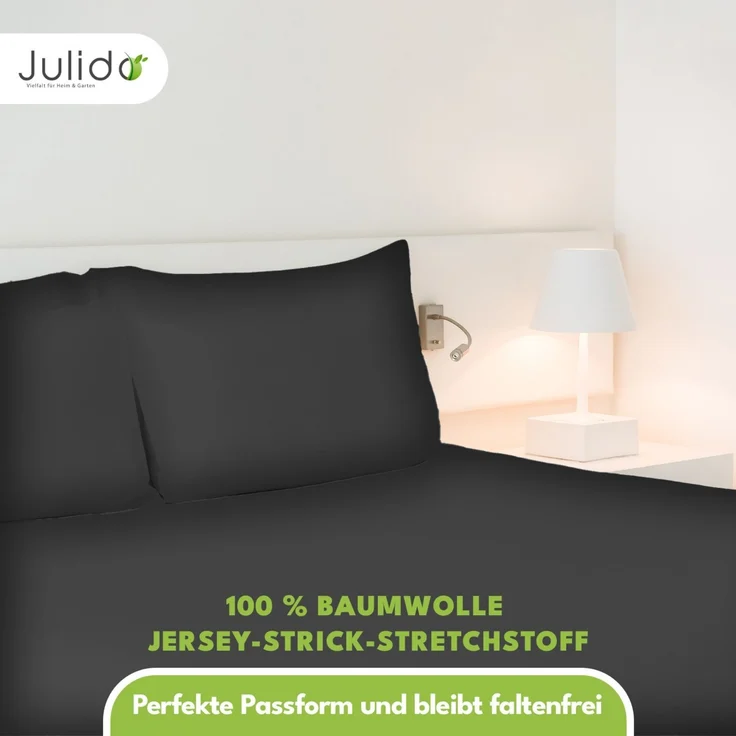 Jersey-Spannbettlaken für Kinder 70x140 cm hautfreundlich atmungsaktiv anthrazit – Bild 5