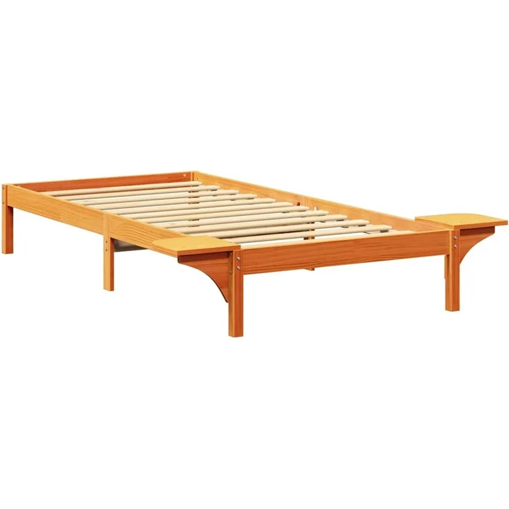vidaXL Bettrahmen Wachsbraun 100 x 200 cm Massives Kiefernholz 873204 – Bild 7