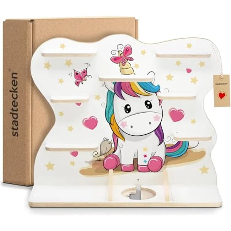 stadtecken Holzregal für Musikbox I Geeignet für die Toniebox und ca. 50 Tonies I Perfekte Tonie Aufbewahrung im Kinderzimmer I Zum Aufstellen oder Aufhängen (Lovely Pony, Groß) – Bild 8
