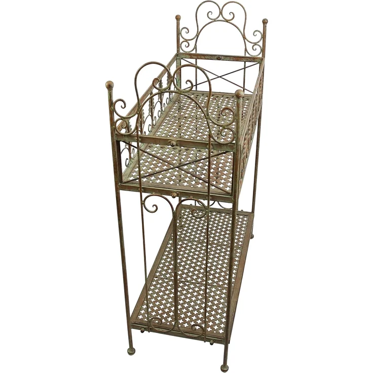 Regal "Antik" Gartenregal Allzweckregal Ablageregal Pflanzregal Metall Regal – Bild 7