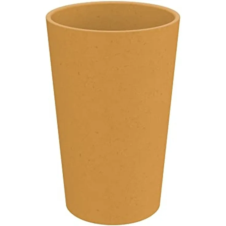 Koziol Becher 2er-Set Connect Cup L, Trinkgläser, Kunststoff-Holz-Mix, Nature Wood, 350 ml, 7022702