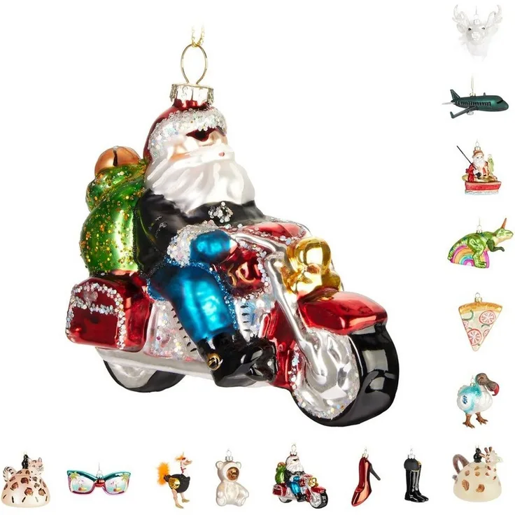 BRUBAKER Weihnachtsbaumkugel Lustige Weihnachtskugel aus Glas - Handbemalt und Mundgeblasen Figuren (1 St), Christbaumschmuck Weihnachtsdeko Anhänger - Deko
