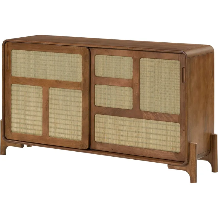 Sideboard Mango/Seegras 150 x 40 x 80 hellbraun lackiert MIZUMI #100