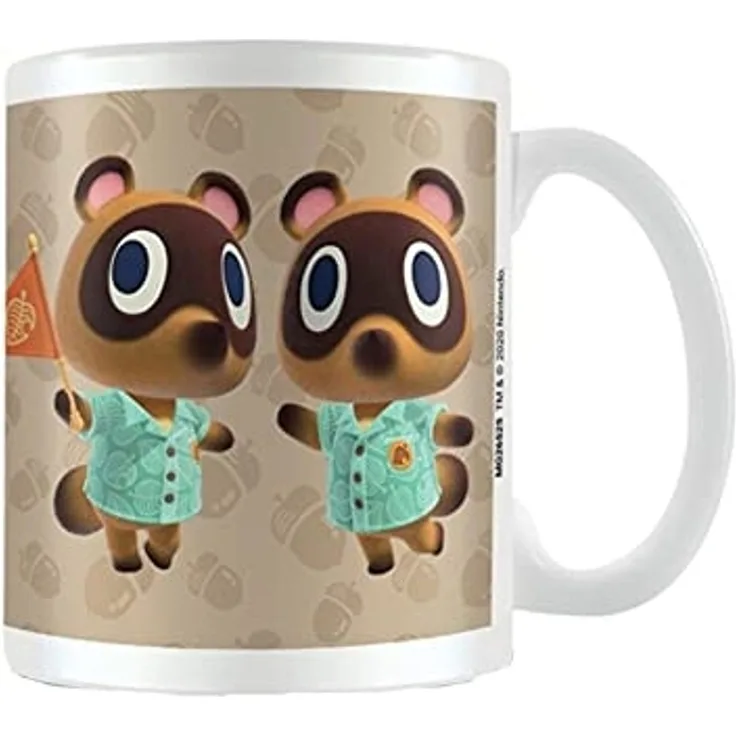 Nintendo Animal Crossing Tasse Nooks Cranny weiß, bedruckt, 100 % Keramik, Fassungsvermögen ca. 315 ml.