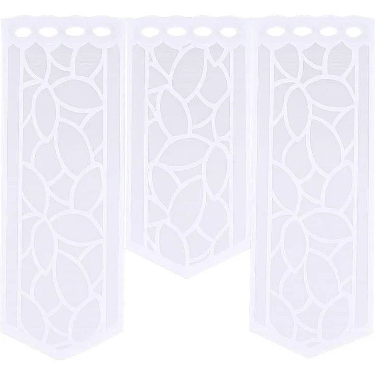 HOME WOHNIDEEN Scheibengardine Bistrogardine Flächenvorhang Jacquard weiß BxH 90x80cm, Ösen, transparent, Store – Bild 1