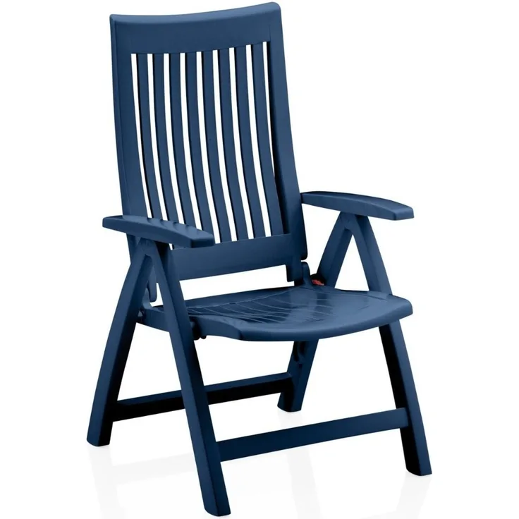 Kettler Roma Klappsessel - verstellbarer Gartensessel aus Kunststoff - blau