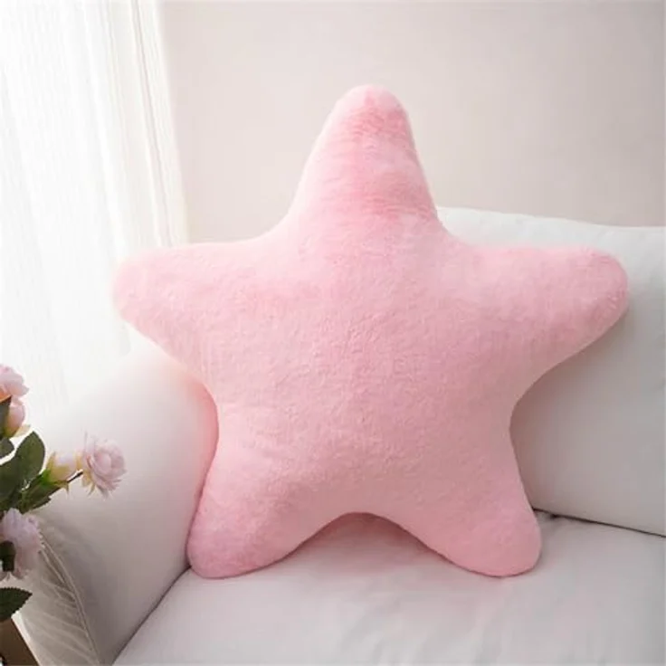 Kuschelkissen Kinder Sternkissen, Weiche Flauschige Sternform Zierkissen Sofakissen, Plüsch Kissen Dekokissen für Mädchen & Jungen Zuhause Schlafzimmer Deko (Rosa,80cm) – Bild 2
