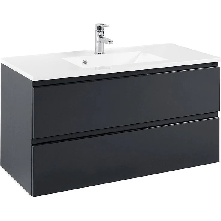Waschtisch mit 100cm Waschbecken COMO-03, Hochglanz grau, B x H x T ca.: 100 x 56 x 47cm