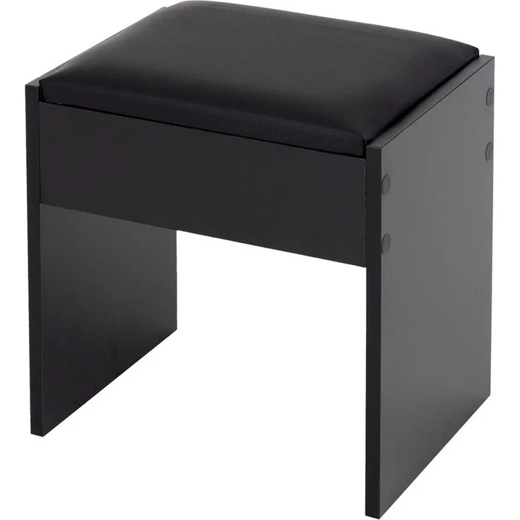 ML-DESIGN Schminktisch Moderner Polsterhocker im edlen Design hoher Sitzkomfort, Schwarz 40x43x29,5 cm mit gepolstertem Kissen und Bezug aus Kunstleder
