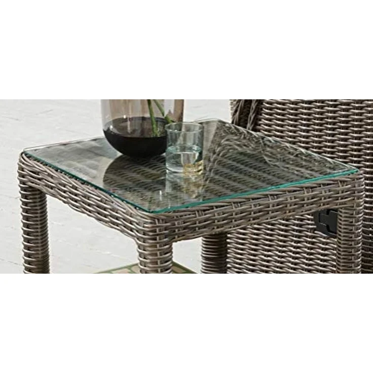 Destiny Beistelltisch MERANO, 46x46x50cm, Aluminium, Polyrattan – Bild 2