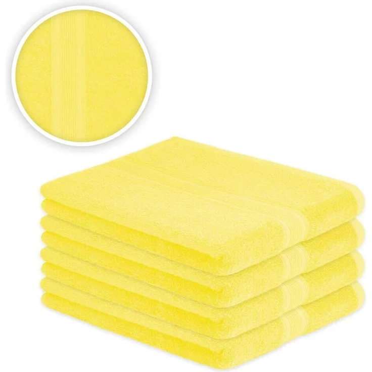 4 x Saunatuch 500 g/m² 80 x 200 cm Gelb – Bild 1