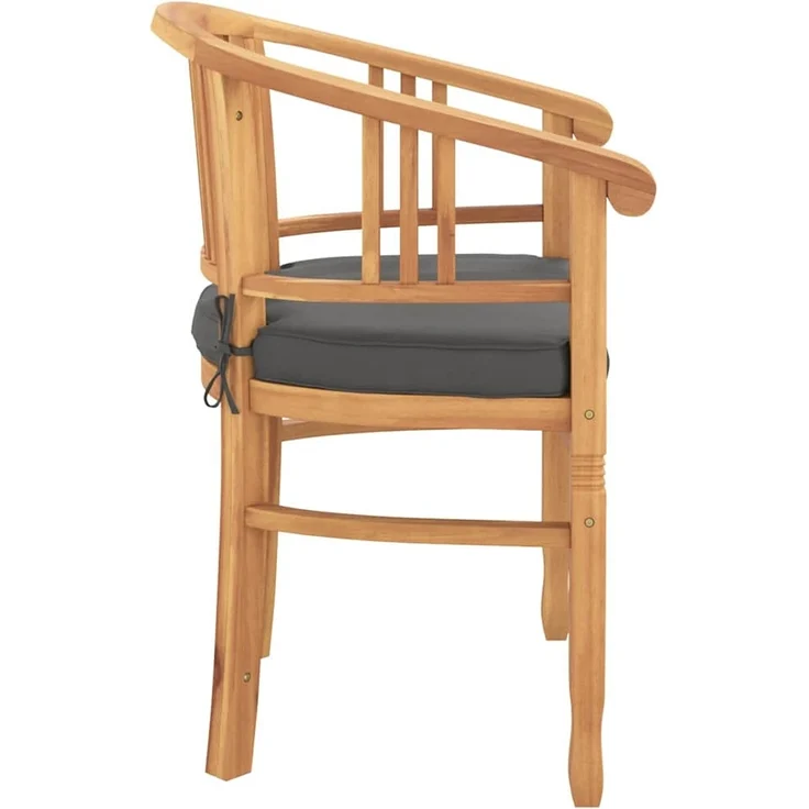 vidaXL Stuhl mit Kissen 2 pcs Braun 63 x 58 x 89 cm Massivholz Teak 42008385 – Bild 6