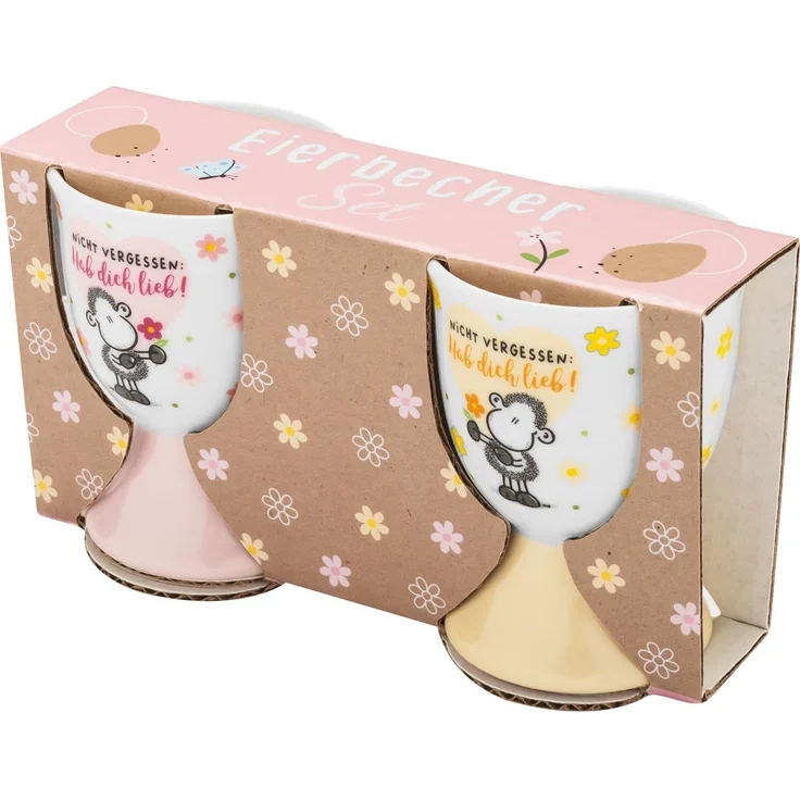 Eierbecher Set Porzellan Geschenk Ostern Sheepworld Hab dich lieb 73823 – Bild 5
