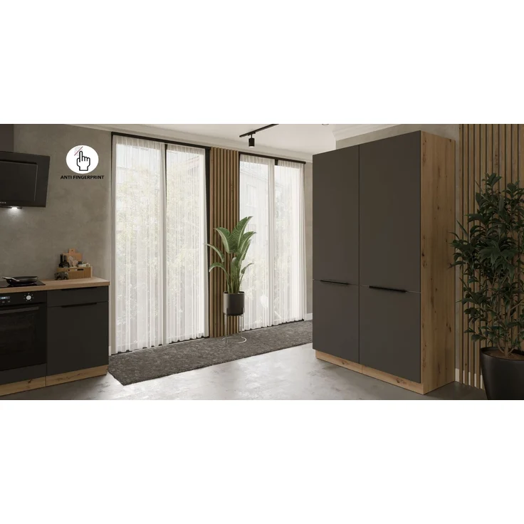 Winkelküche ARIA K-AR ECKE 1 - 215 x 220 + 120 cm Anti Fingerprint Küchenzeile Küchenblock Singleküche Einbauküche Küche Eckküche – Bild 4