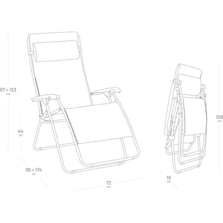 Lafuma RSXA CLIP XL Graphite Acier Relaxliege Batyline® Iso Sonnenliege LFM2057.8717 – Bild 7