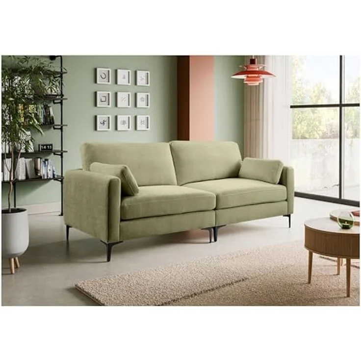 Sofa 3,5 Sitzer B/H/T: 225 x 92 x 97 cm in Grün – Bild 2